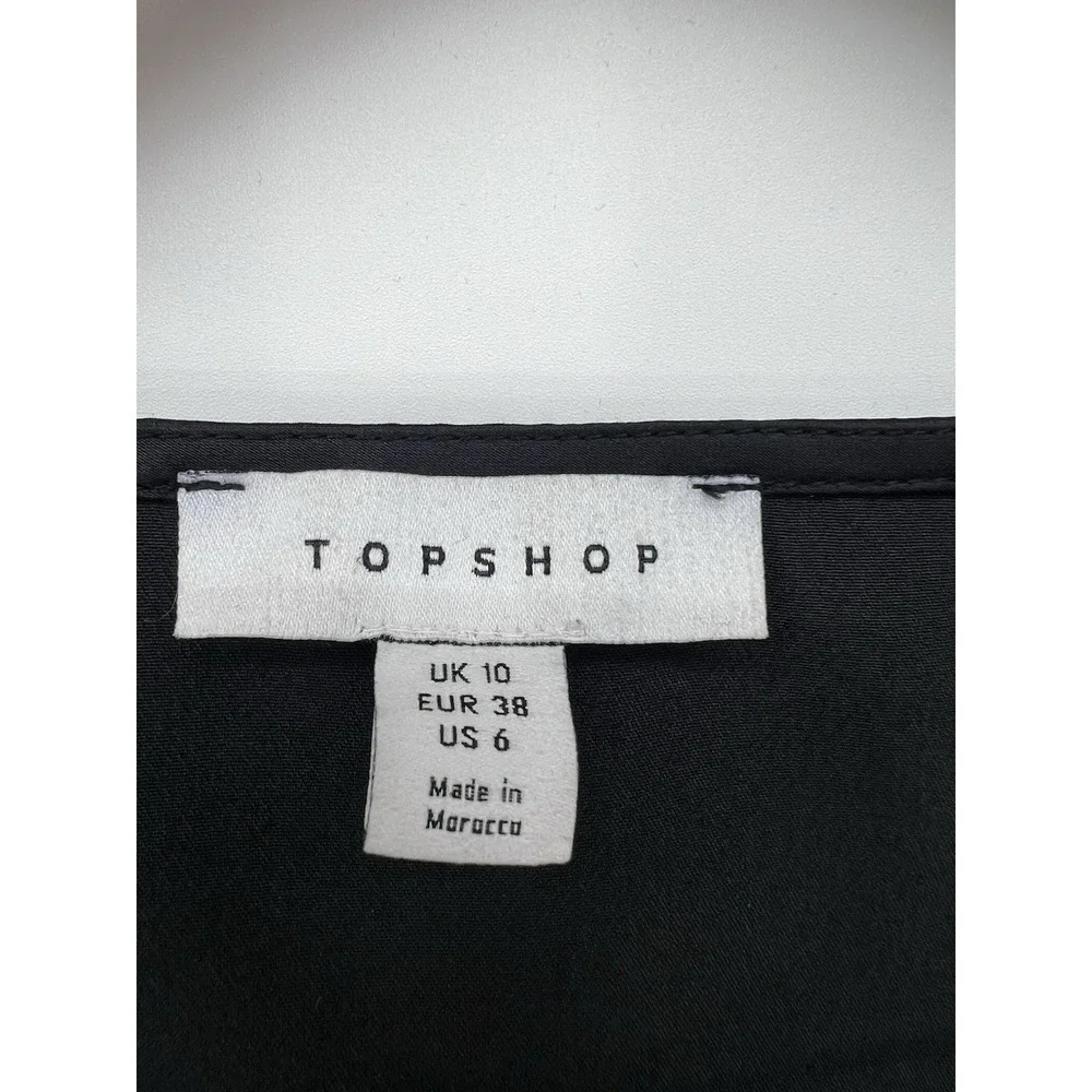 Topshop Black Front‎ Button Corset Tank Size 6